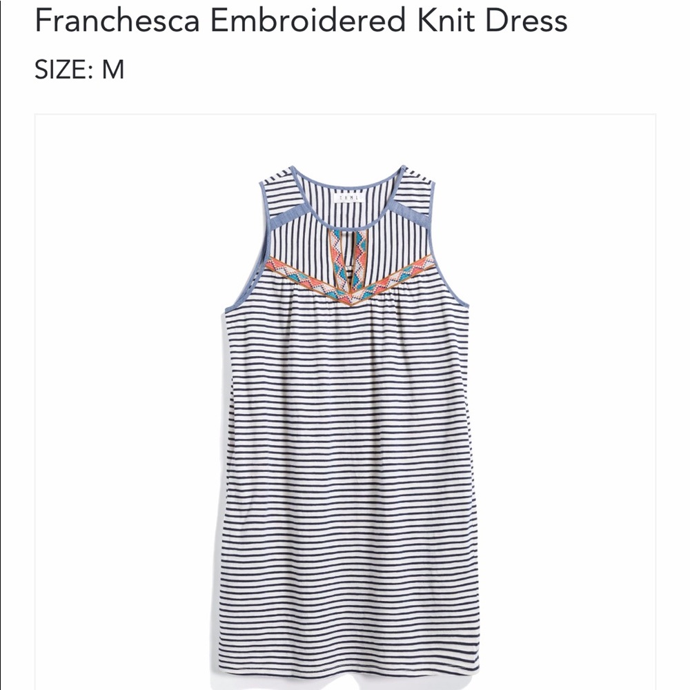 THML Franchesca Embroidered Knit Dress Sz M